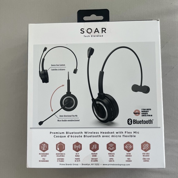 soar Accessories Soar Bluetooth Wireless Headset With Flex Mic